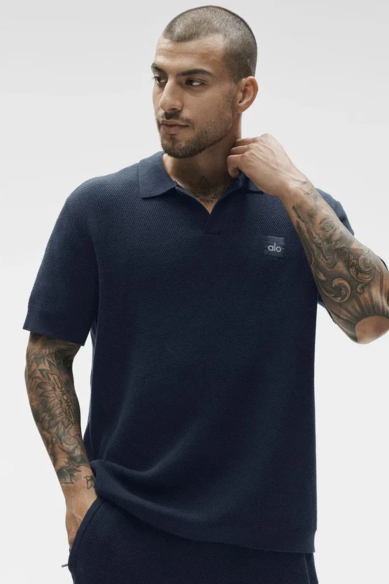 Sports Club Truien Knit Polo - Marineblauw