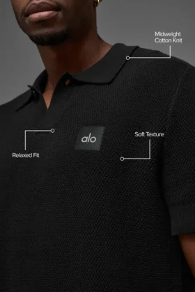 Sports Club Truien Knit Polo – Zwart