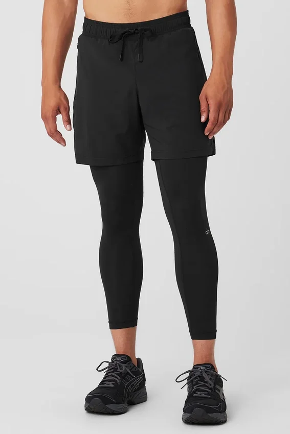 Stability 2-in-1-broek - Zwart/Zwart