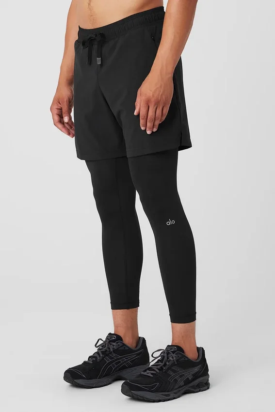 Stability 2-in-1-broek - Zwart/Zwart