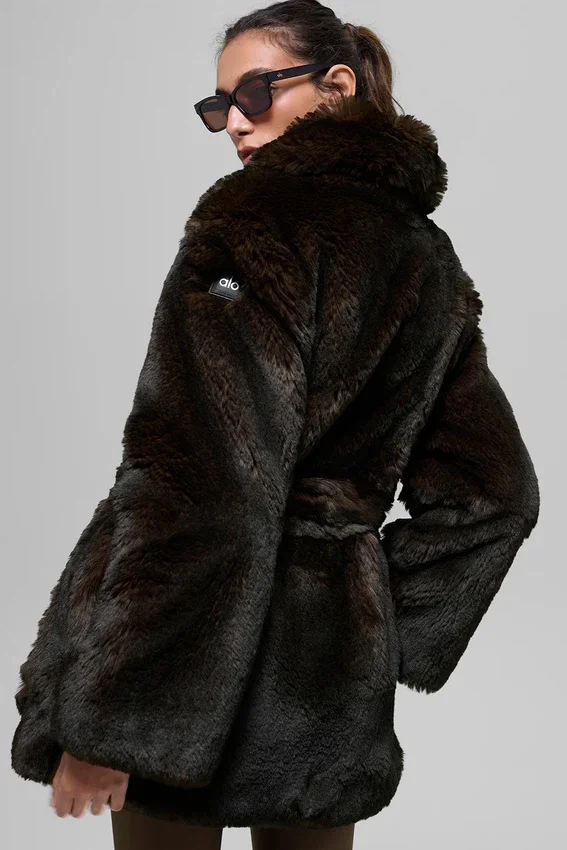 Starstruck-jas van imitatiebont - Midnight Brown/Black