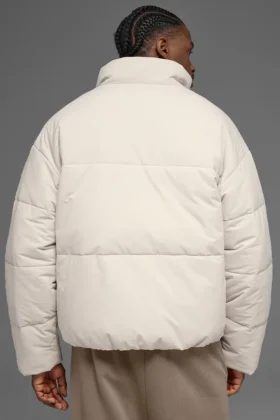 Stretch geweven street-puffer – Bone
