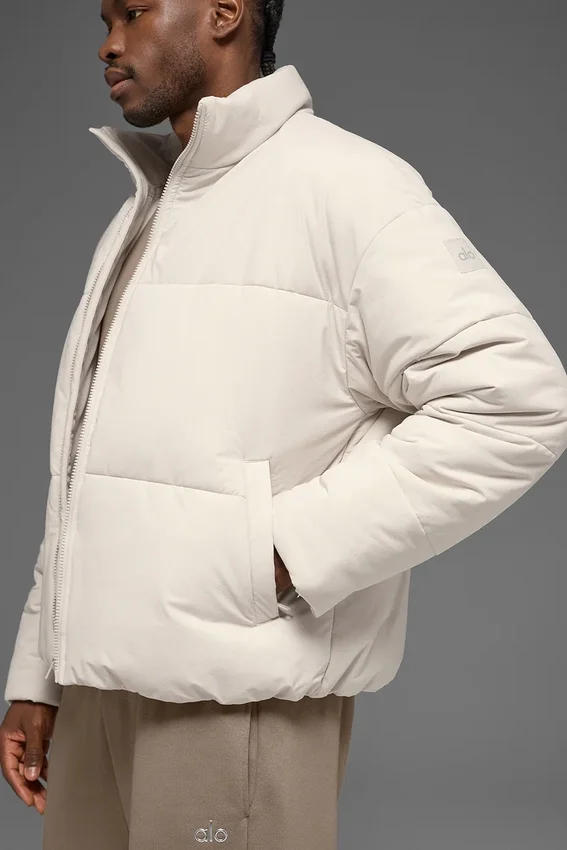 Stretch geweven street-puffer - Bone