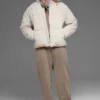 Stretch geweven street-puffer - Bone