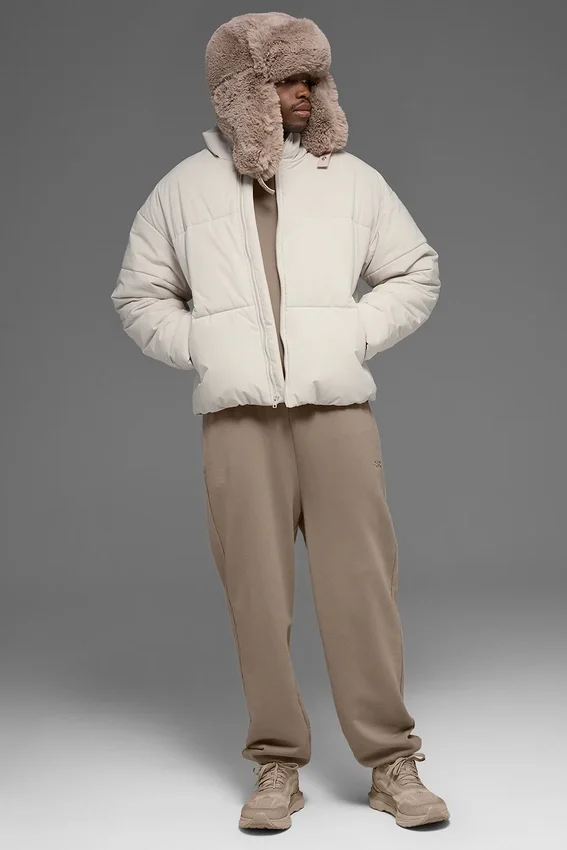 Stretch geweven street-puffer - Bone