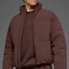 Stretch geweven Street Puffer - Brownstone
