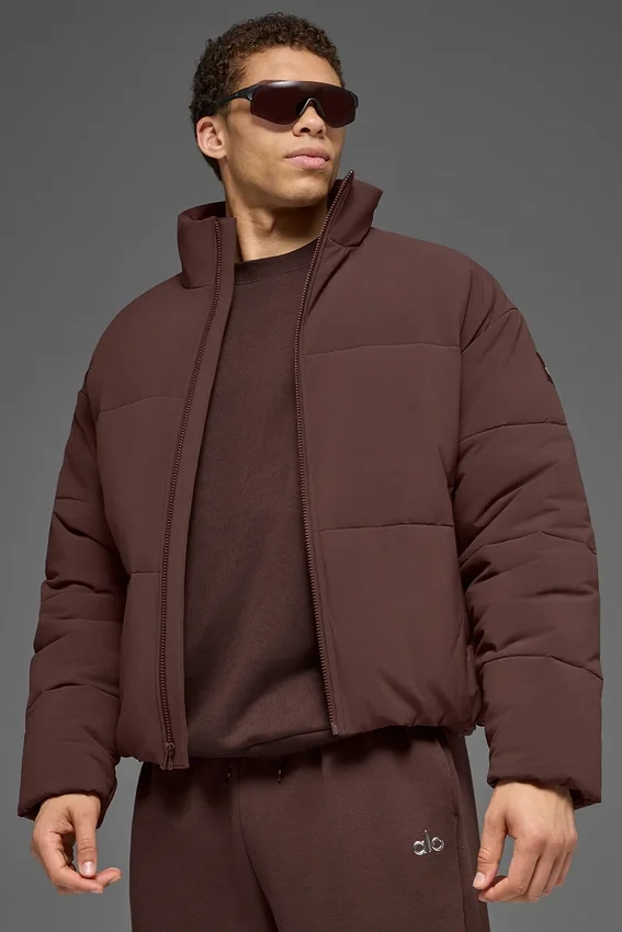 Stretch geweven Street Puffer - Brownstone