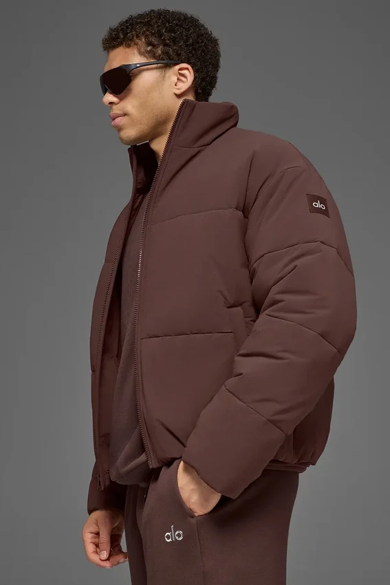 Stretch geweven Street Puffer - Brownstone