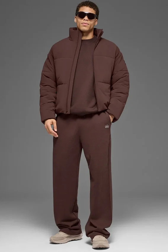 Stretch geweven Street Puffer - Brownstone