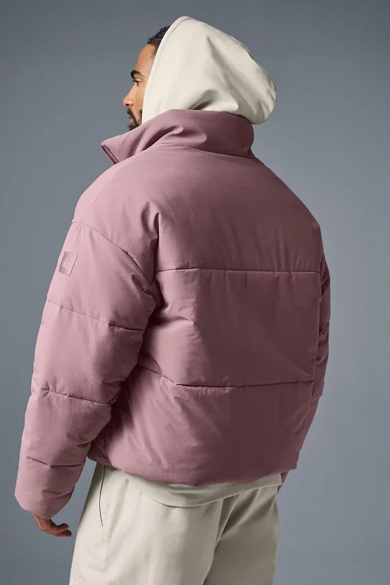 Stretch geweven street-puffer - Woodrose