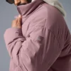 Stretch geweven street-puffer - Woodrose