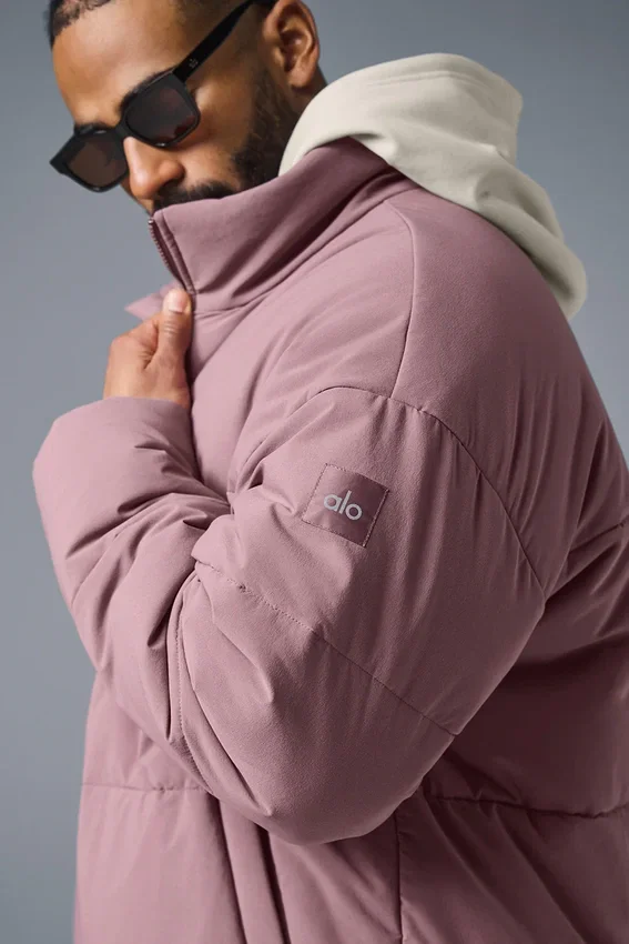 Stretch geweven street-puffer - Woodrose