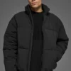Stretch geweven Street Puffer - Zwart