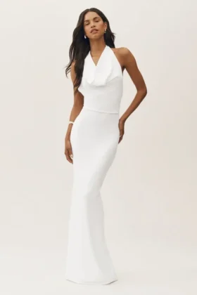 Summer Soiree halter maxi-jurk – wit