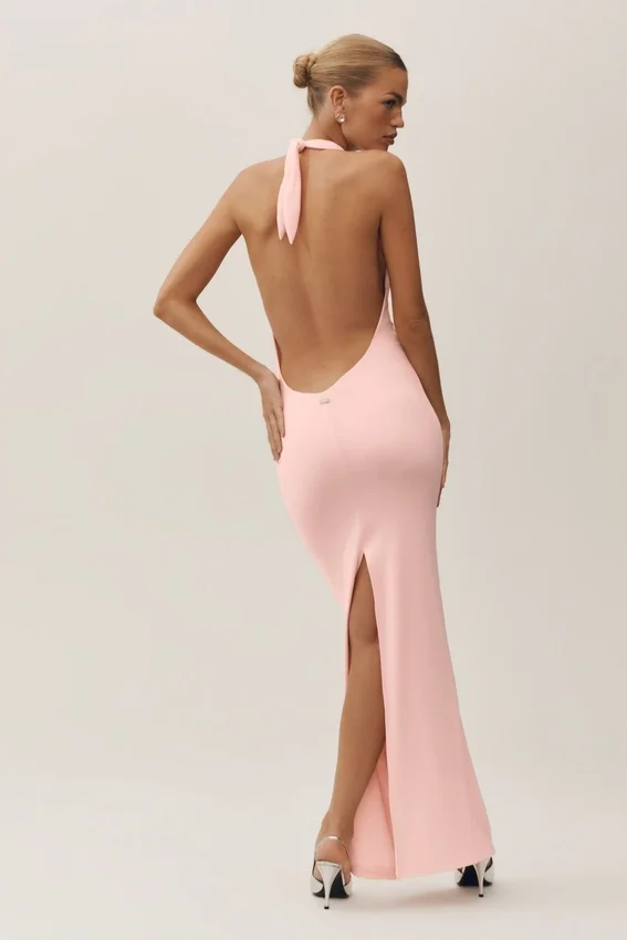 Summer Soiree halter maxi-jurk - zonovergoten roze