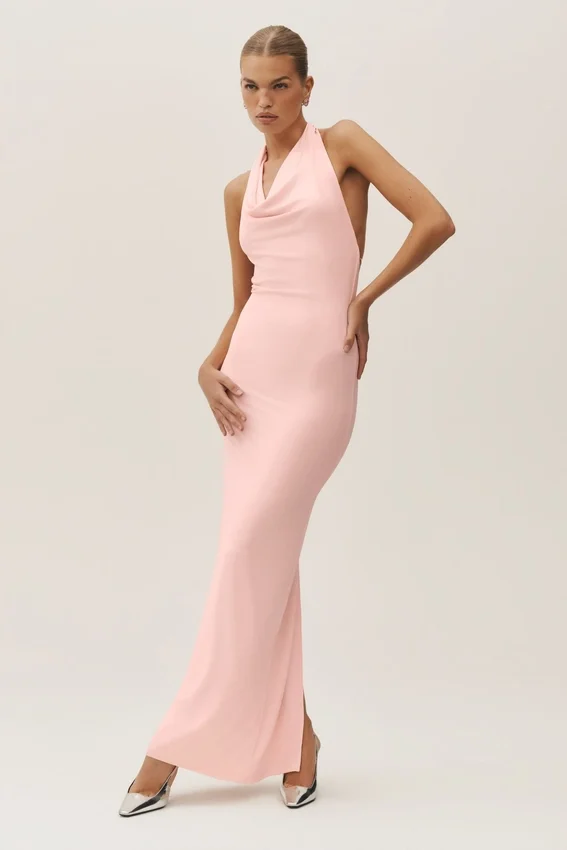 Summer Soiree halter maxi-jurk - zonovergoten roze