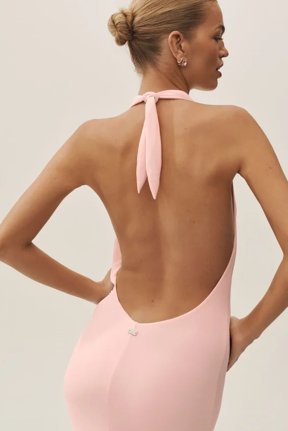 Summer Soiree halter maxi-jurk - zonovergoten roze