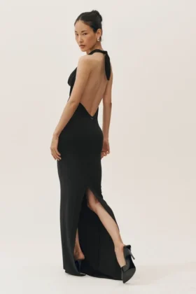Summer Soiree halter maxi-jurk – Zwart