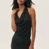 Summer Soiree halter-minijurk - Zwart