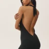 Summer Soiree halter-minijurk - Zwart