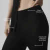 Sunlit-broek met High-Waist en rechte pijpen in trui-stof – Zwart