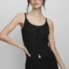 Sunlit-trui met knoopsluiting - Zwart