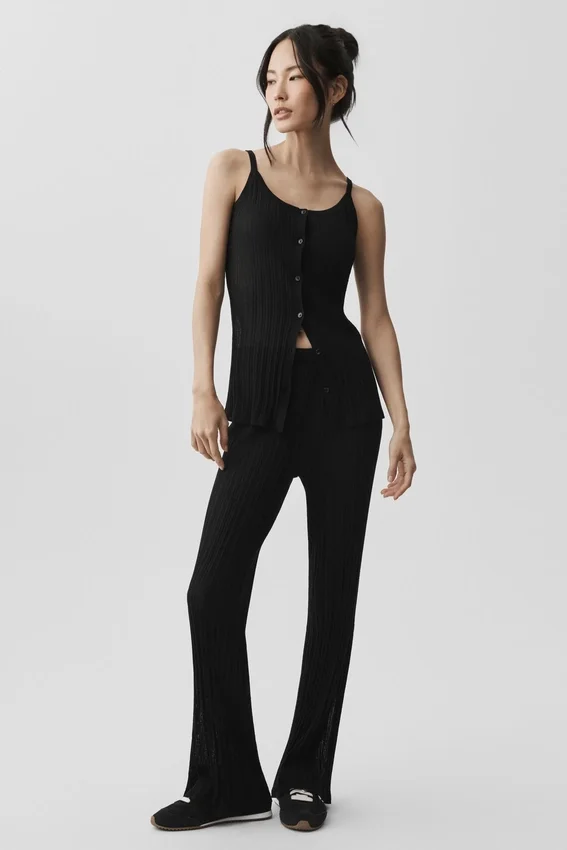 Sunlit-trui met knoopsluiting - Zwart