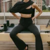 Sway bootcut joggingbroek - Zwart