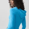 Sway hoodie met doorlopende rits - azuurblauw