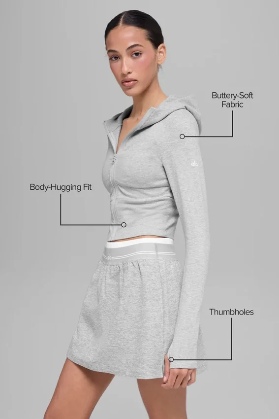 Sway-hoodie met volledige rits – Athletic Heather Grey
