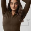 Sway-hoodie met volledige rits - Espresso