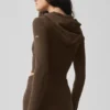 Sway-hoodie met volledige rits - Espresso