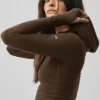 Sway-hoodie met volledige rits - Espresso