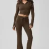 Sway-hoodie met volledige rits - Espresso