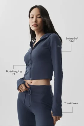 Sway-hoodie met volledige rits – Navy