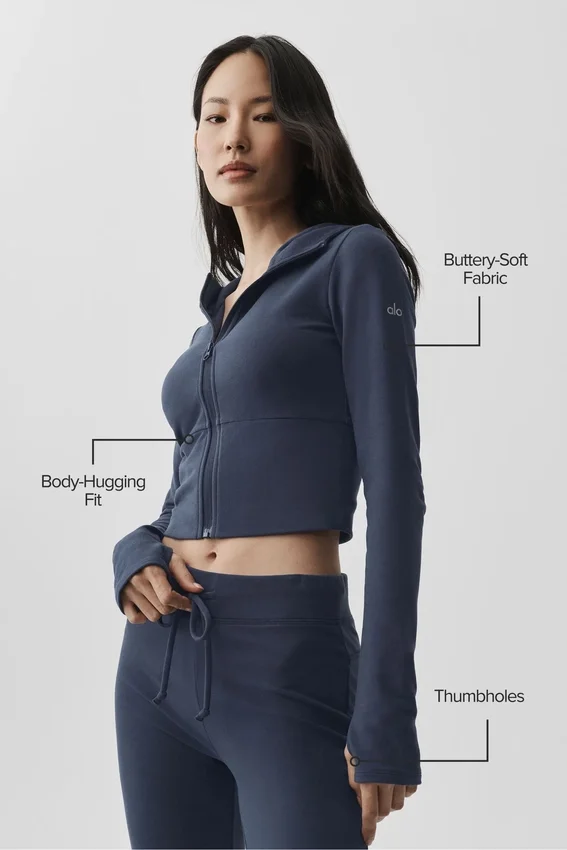 Sway-hoodie met volledige rits - Navy