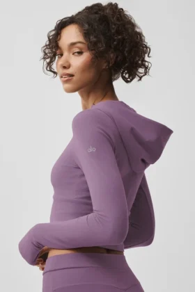Sway-hoodie met volledige rits – Plum Kiss