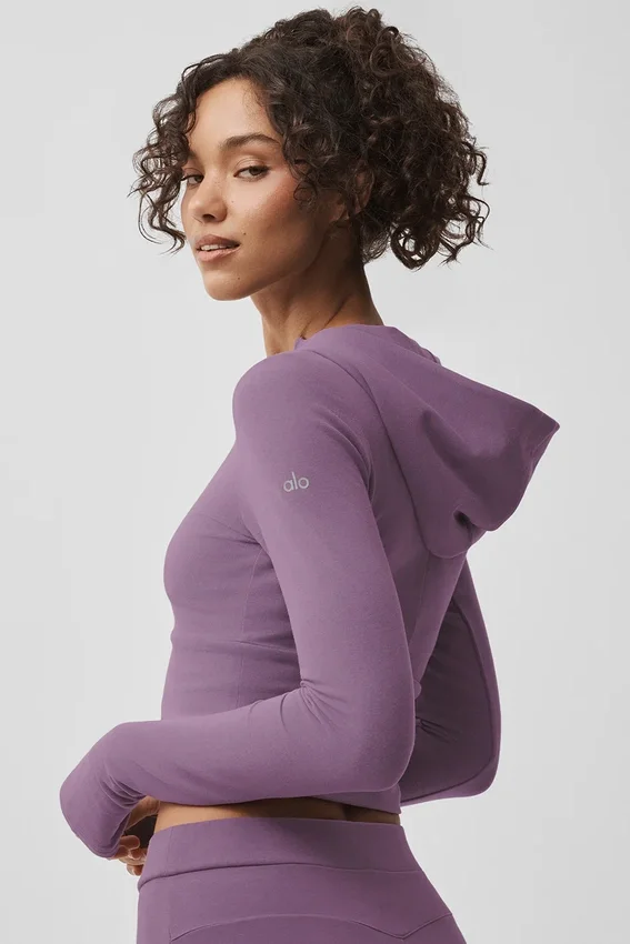 Sway-hoodie met volledige rits - Plum Kiss