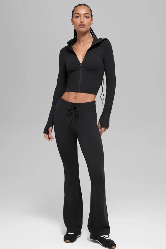 Sway hoodie met volledige rits - Zwart