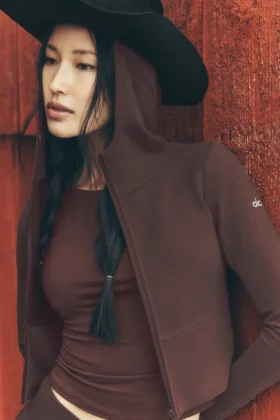 Sway-hoodie met volledige ritssluiting - Brownstone
