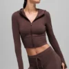 Sway-hoodie met volledige ritssluiting - Brownstone