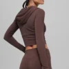 Sway-hoodie met volledige ritssluiting - Brownstone