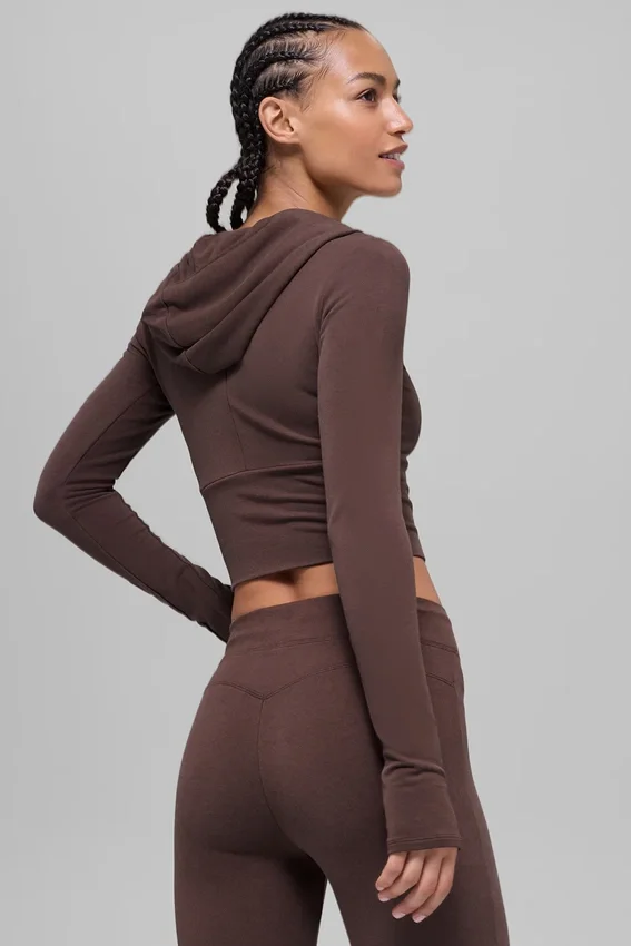 Sway-hoodie met volledige ritssluiting - Brownstone