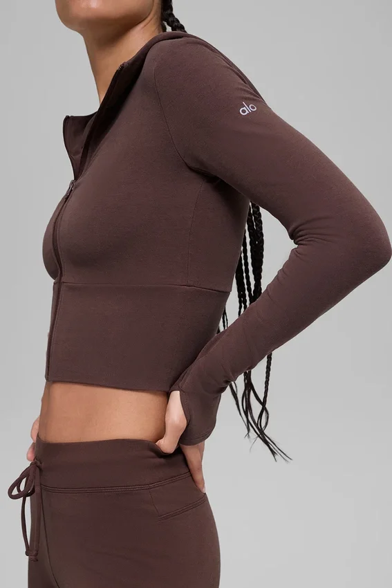 Sway-hoodie met volledige ritssluiting - Brownstone