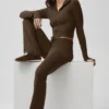 Sway joggingbroek met bootcut - Espresso