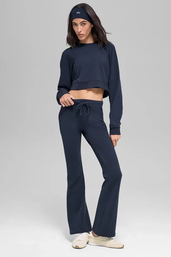 Sway joggingbroek met bootcut - marineblauw