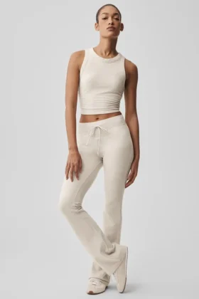 Sway-joggingbroek met bootcut - Oatmeal Heather