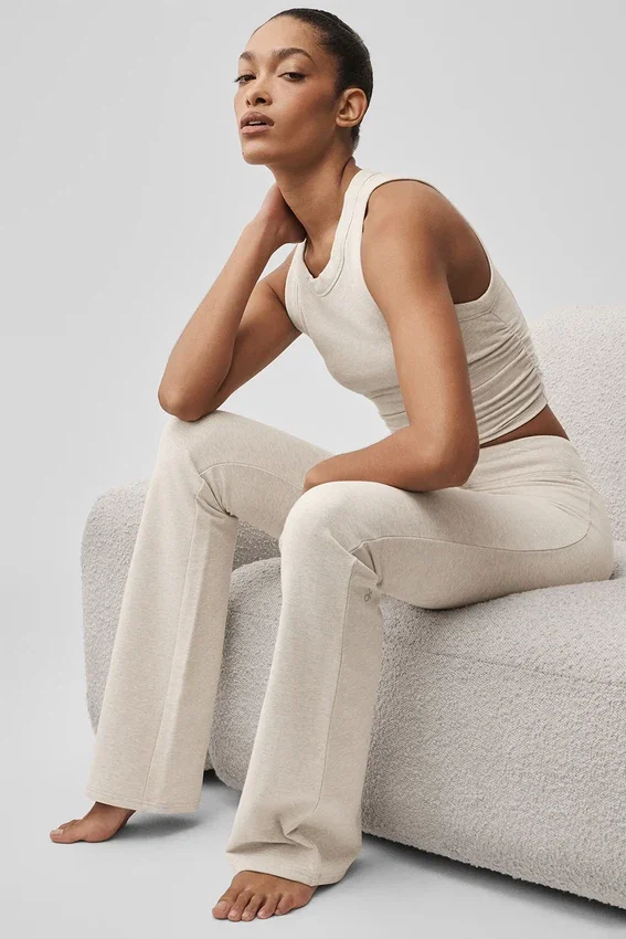 Sway-joggingbroek met bootcut - Oatmeal Heather