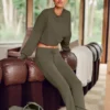 Sway joggingbroek met uitlopende pijpen - Olive Tree