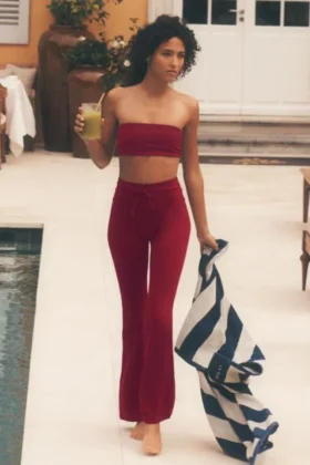 Sway Joggingbroek met wijd uitlopende pijpen - Summer Romance Red
